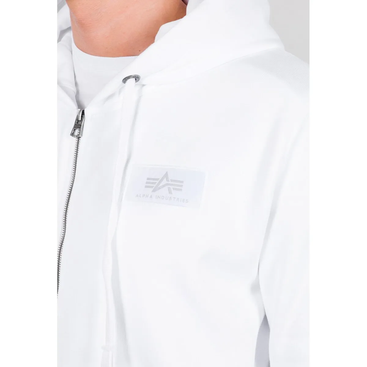 Alpha Industries Back Print Zip Hoody weiß S