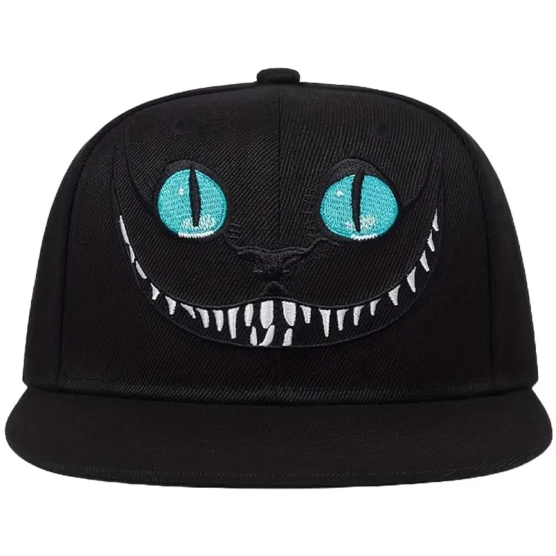 Cheshire Cat Schwarze Snapback Cap - Offizielle Alice in Wonderland Kappe