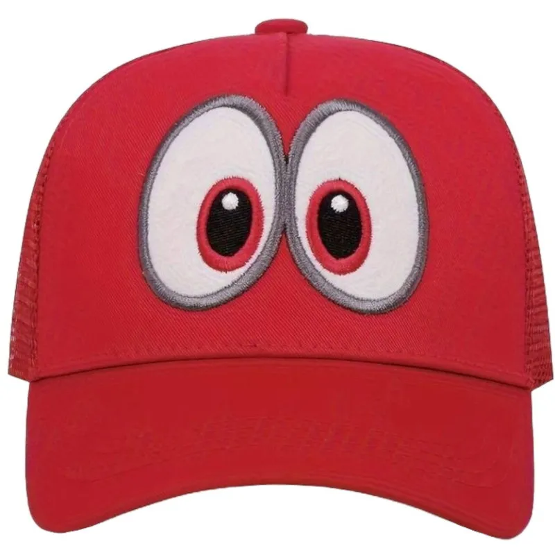 Cookie Monster Trucker Kappe - Rote Cap mit Monster Augen für Fans