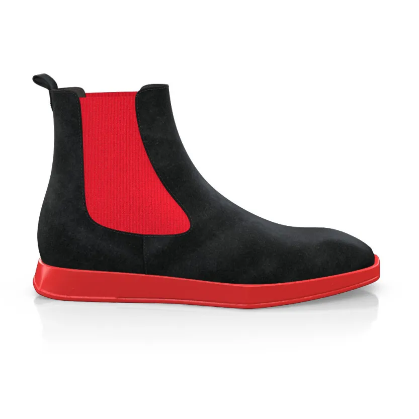 Flache Herren Stiefeletten mit Karee-Spitze 39215