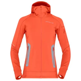 Fleece Norrona ---falketind Power Grid Hood W's Orange Alert