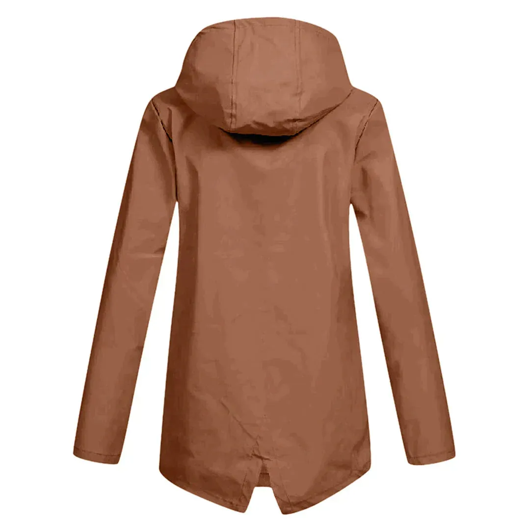 Heidi-Mode | Damen Lange Regenjacke Wasserdicht
