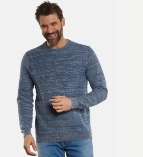 Herren engbers Rundhals Pullover mit Leinen in Blau kaufen 32739