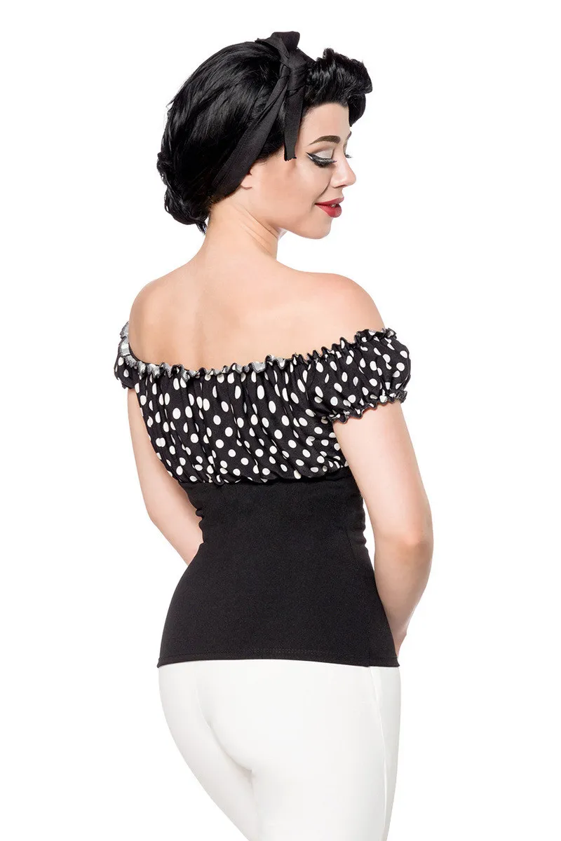 Jersey Top (Grösse: L, Farbe: Schwarz / Weiss)
