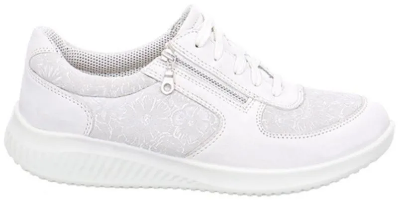 Jomos Damen Schnürhalbschuh Leder Reißverschluss WEIß 857393