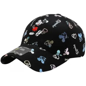 Love and Heartbeat Cap – Mickey Mouse Disney Schwarze Baseballkappe
