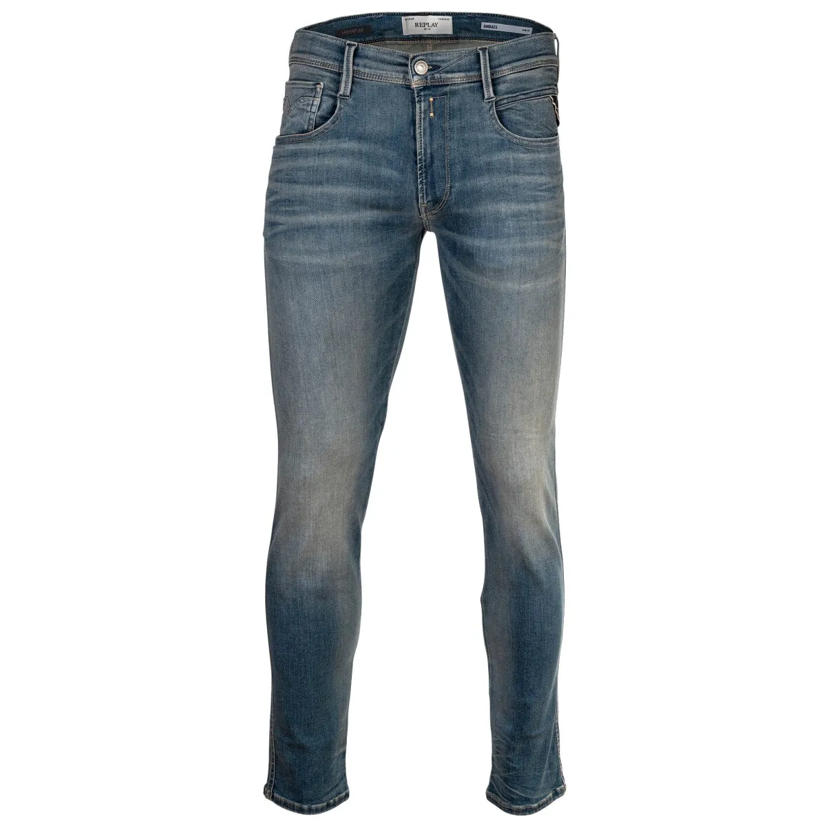 REPLAY Herren Jeans - Hyperflex Stretch ANBASS, Stretch Denim, Länge 32, Slim Fit