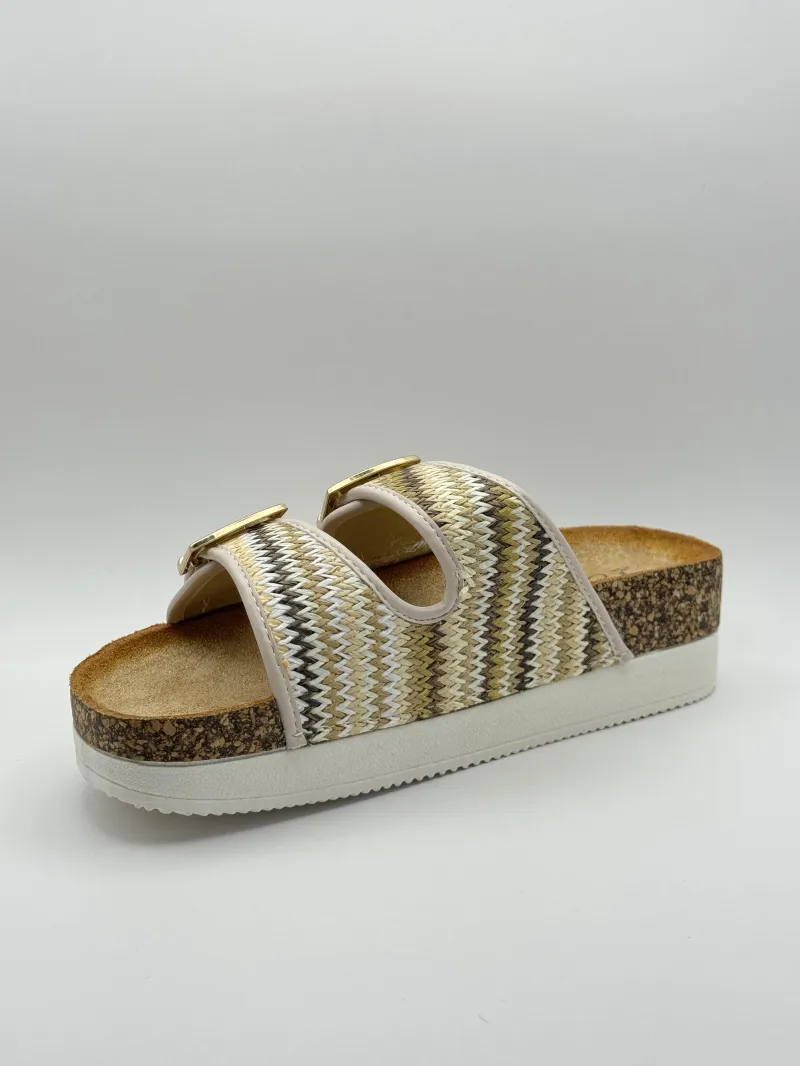 Sandalen aus Leder und Flechtwerk