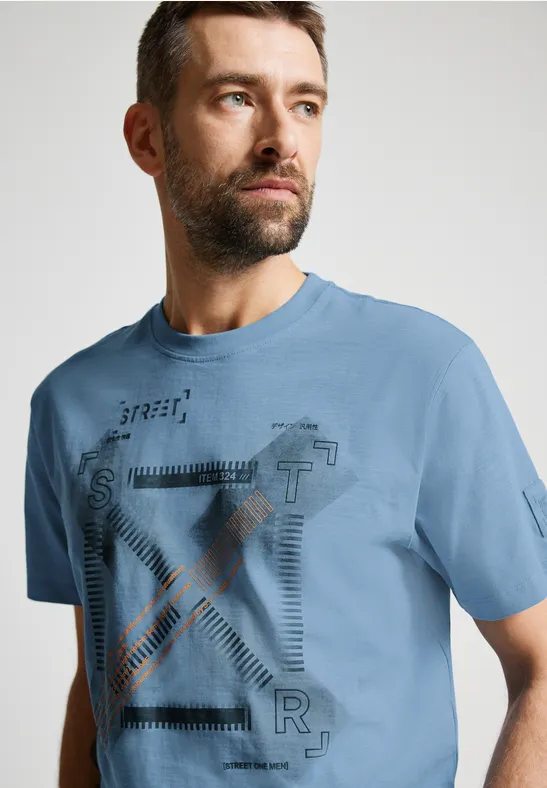 Street One MEN Slub Print T-Shirt 