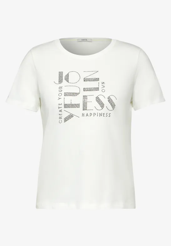 T-Shirt mit Steinchendeko