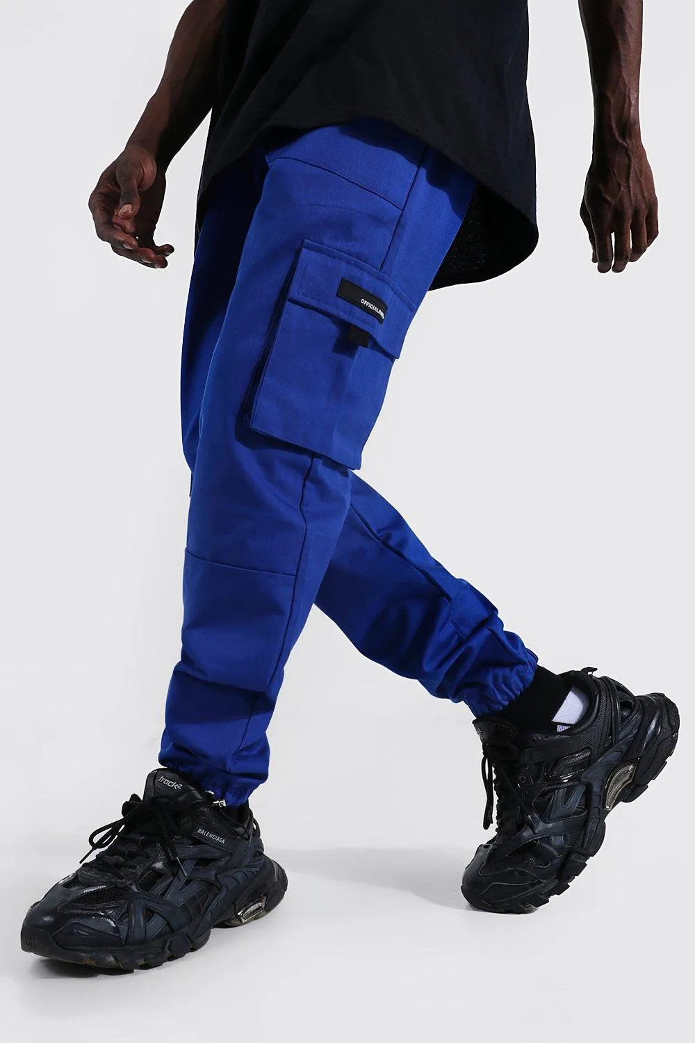 Twill Cargo-Hose mit Gummi-Etikett
