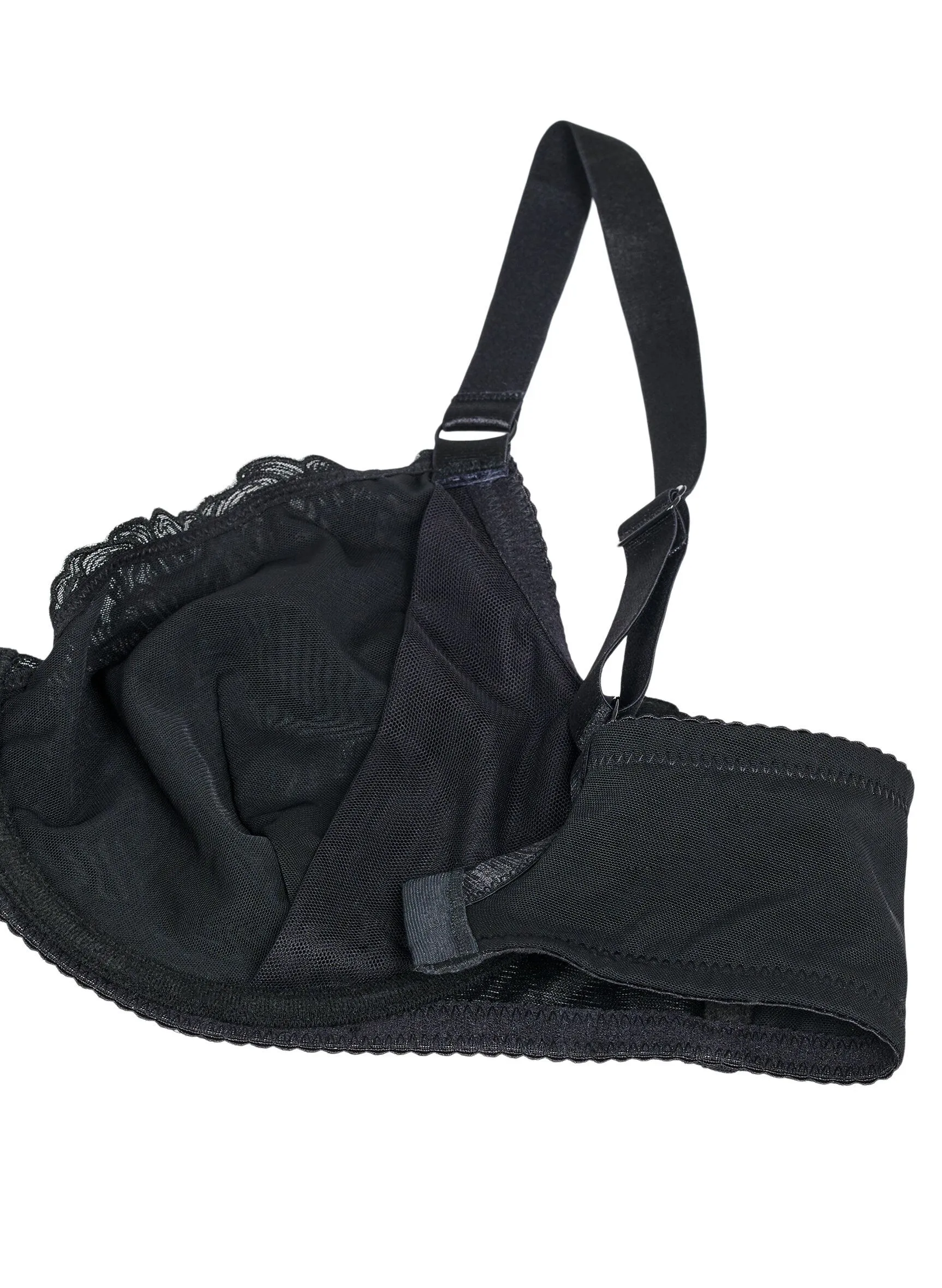 Vollträger-BH aus Mesh mit aufgesticktem Muster