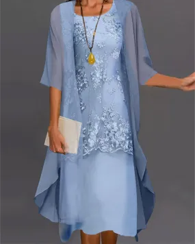 Zweiteiliges Chiffon Kleid